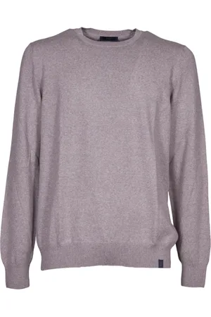 FAY Stickade tröjor & koftor, Herr, 4Xl, Lyxig Brun Stickad Tröja