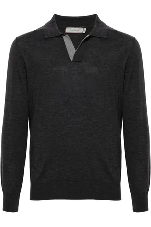 CANALI Topp, Herr, L, Polo Shirt i ull, knapplös design