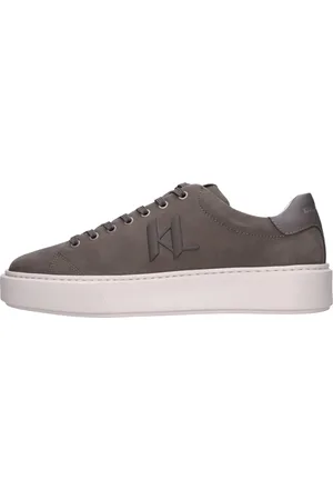 Karl Lagerfeld Skor, Herr, 43 EU, Läder, Sneakers Grå