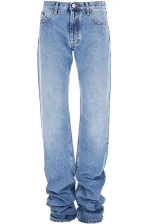 The Attico Jeans, Dam, W26, Denim, Blå Denim Jeans med Logotypbroderi