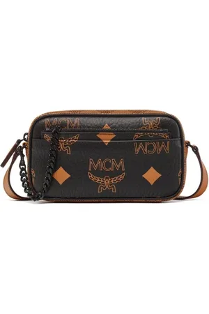 MCM Väska, Dam, ONE Size, Läder, Aren Axelväska med Pouch i Monogram Mix