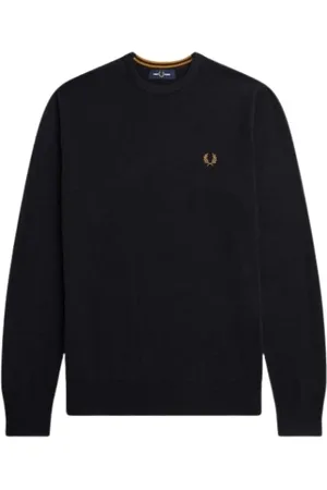Fred Perry Stickade tröjor & koftor, Herr, S, Bomull, Merinoull- och bomullströja
