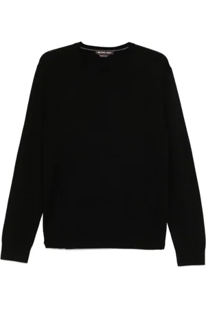 Michael Kors Sweatshirts & Hoodies, Herr, XL, Svart Ulltröja Broderad Logotyp