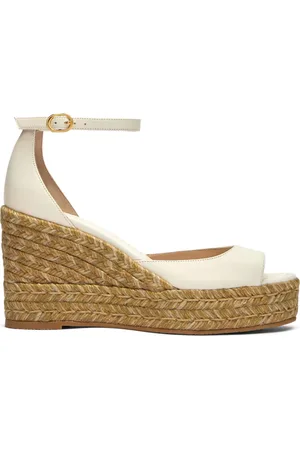 Stuart Weitzman Skor, Dam, 40 1/2 EU, Jute, Nudistia Espadrille Wedge