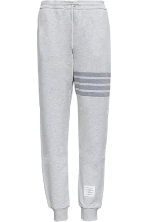 Thom Browne Byxor, Herr, L, Bomull, Grå Joggingbyxor med Dragsko i Midjan