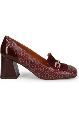Chie Mihara Skor, Dam, 38 EU, Läder, Bordeaux Ballerinaskor Geometriskt Mönster