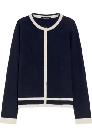 Max Mara Stickade tröjor & koftor, Dam, S, Kashmir, Elegant kofta med kontrasterande detaljer
