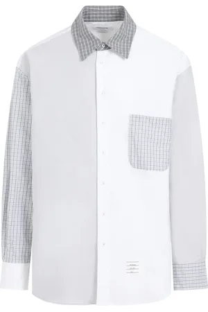 Thom Browne Skjorta, Herr, L, Bomull, Funmix Oversized Långärmad Skjorta