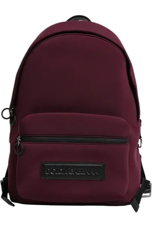 Dolce & Gabbana Väska, Herr, ONE Size, Läder, Burgundy Textilryggsäck med läderremmar