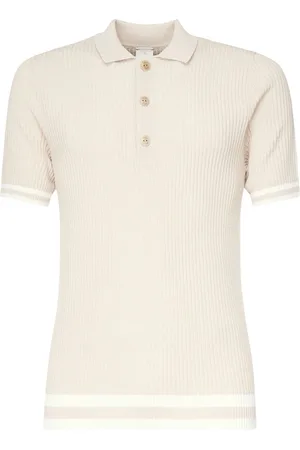 ELEVENTY Topp, Herr, L, Bomull, Sand Cotton Pikétröja