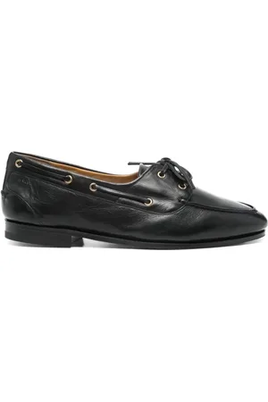 Bally Skor, Herr, 42 EU, Läder, Svarta Läderplatta Skor