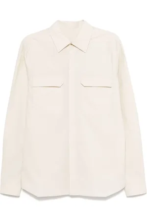 Rick Owens Skjorta, Herr, XL, Bomull, Vit Skjorta med Framknappning