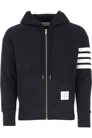 Thom Browne Sweatshirts & Hoodies, Herr, L, Bomull, 4-Bar Zip Hoodie med knythuva