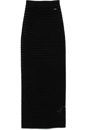 Elisabetta Franchi Kjol, Dam, M, Polyester, Svart Stilfull Kjol för Chic Upplevelser