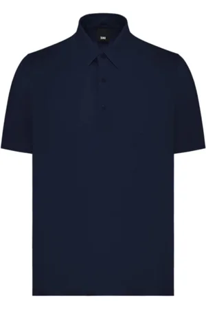 Duno Topp, Herr, L, Blå Polo T-shirt Lätt Stretch