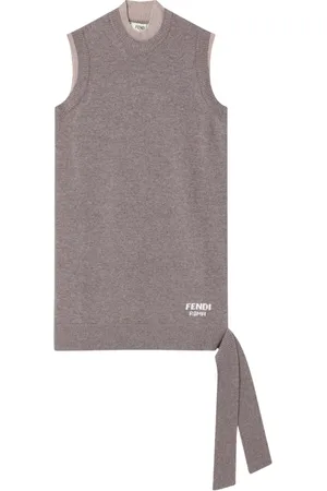 Fendi Stickade tröjor & koftor, Dam, S, Kashmir, Stilren Ärmlös Topp