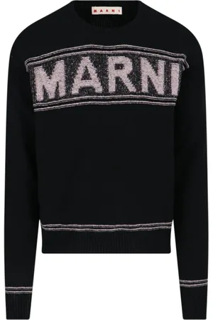 Marni Stickade tröjor & koftor, Herr, S, Fisherman Logo Knit Sweatshirt