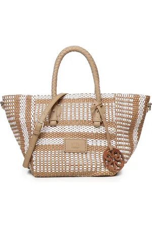 V°73 Väska, Dam, ONE Size, Beige Shoppingväska med Logopatch