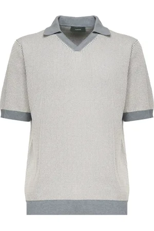 ZANONE Stickade tröjor & koftor, Herr, L, Bomull, Grå Bomull T-shirts och Polos
