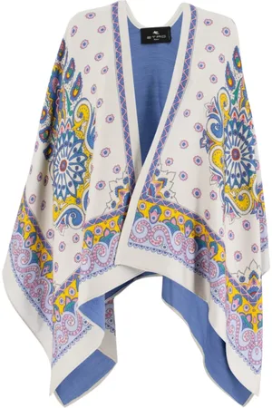 Etro Jacka, Dam, ONE Size, Blommig Jacquard Cape i Ullmix