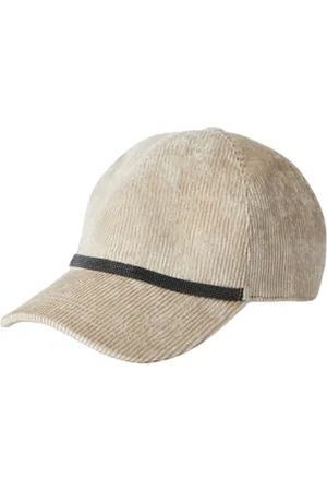 Brunello Cucinelli Accessoarer, Dam, S, Baseballkeps i manchester med moniledekoration