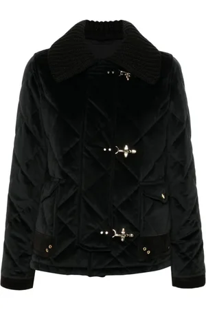 FAY Jacka, Dam, M, Quiltad Sammetjacka i Svart