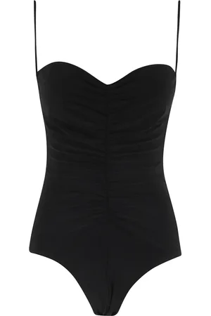 Norma Kamali Badkläder, Dam, S, Polyester, Shirred Front Strapless Swimsuit