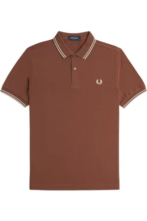 Fred Perry Topp, Herr, L, Bomull, Klassisk pikétröja med dubbla ränder