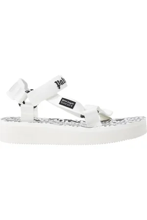 Palm Angels Skor, Herr, 39 EU, Vita gummisandaler med logotyprem