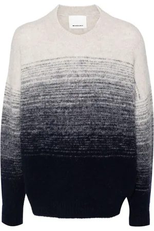 Isabel Marant Stickade tröjor & koftor, Herr, M, Blå Gradient Crew Neck Sweater