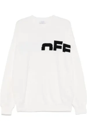 OFF-WHITE Stickade tröjor & koftor, Herr, L, Intarsia Logo Jersey Tröja