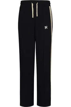 Palm Angels Byxor, Herr, M, Bomull, Monogram Piquet Svarta Mjukisbyxor