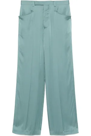 Rick Owens Byxor, Dam, S, Grön Högmidjade Byxor