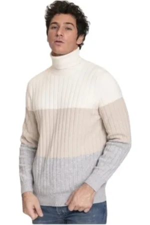 Brunello Cucinelli Stickade tröjor & koftor, Herr, M, Randig Cashmere Polotröja