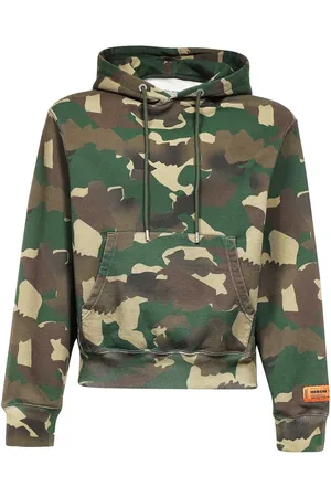 Heron Preston Sweatshirts & Hoodies, Herr, XS, Kamuflażowa bluza z kapturem z bawełny