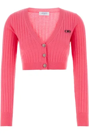 OFF-WHITE Stickade tröjor & koftor, Dam, L, Kashmir, V-ringad Cropped Cardigan