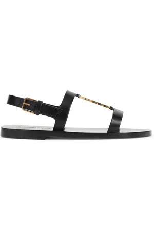 Saint Laurent Skor, Dam, 42 EU, Läder, Svarta Lädersandaler Elegant Stil