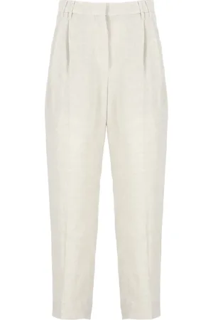 Brunello Cucinelli Byxor, Dam, M, Linne, Linnebyxor med Lurexdetaljer
