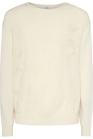 Etro Stickade tröjor & koftor, Herr, XL, Bomull, Bomull Crewneck Sweater med Front Detail