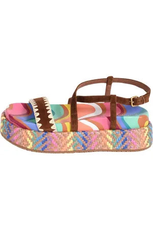 Kurt Geiger Skor, Dam, 36 EU, Mocka, Regnbåge Våg Mocka Plattformssandaler