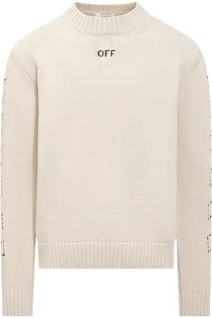 OFF-WHITE Stickade tröjor & koftor, Herr, L, Stilren Stickad Tröja