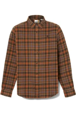 Timberland Skjorta, Herr, S, Bomull, Rutig flanellskjorta i Chocolate Chip
