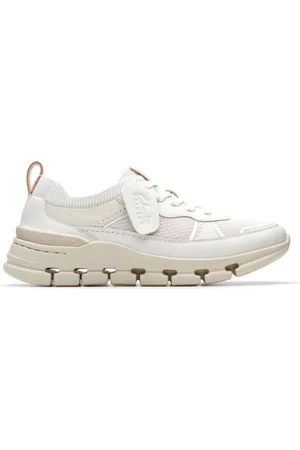 Clarks Skor, Dam, 39 EU, Läder, Nature X Cove Sneakers - Off White