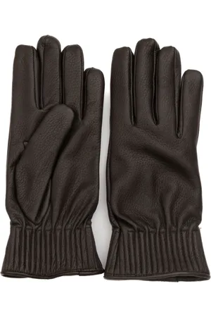 Orciani Accessoarer, Herr, 9 1/2 IN, Läder, Bruna hamrade handskar i läder