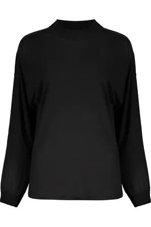 HERNO Stickade tröjor & koftor, Dam, XL, Bomull, Randig Crew-neck Blus med Ribbad Krage