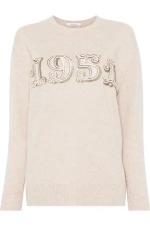 Max Mara Stickade tröjor & koftor, Dam, M, Kashmir, Lyxig Tröja Aw24