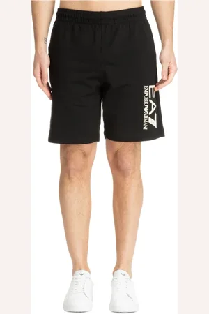 EA7 Shorts, Herr, XL, Bomull, Elastisk Midja Track Shorts med Logo