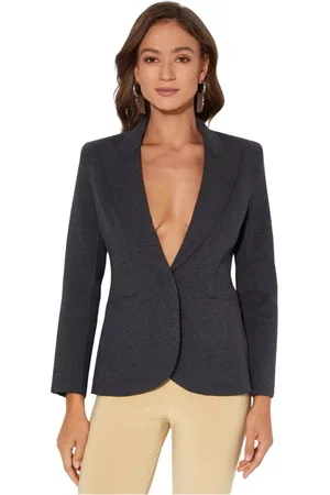 Norma Kamali Jacka, Dam, S, Polyester, Mörkgrå Kavaj Slim Fit