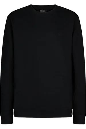Dondup Sweatshirts & Hoodies, Herr, M, Bomull, Svart Logotryck Bomullströja