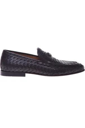 BALDININI Skor, Herr, 40 EU, Dark woven leather loafer